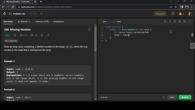Missing Number Bit Manipulation Leetcode Using Xor смотреть онлайн