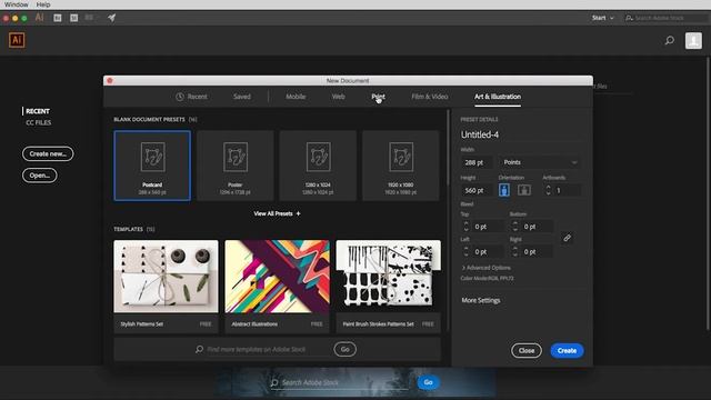 Adobe Illustrator | How to create new Document смотреть онлайн