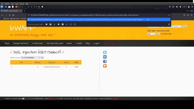 SQL Injection (GET/Select) with bWAPP | Web Security Tutorial смотреть онлайн
