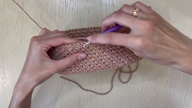 Щільний візерунок Діагональ гачком для сумки, кошика