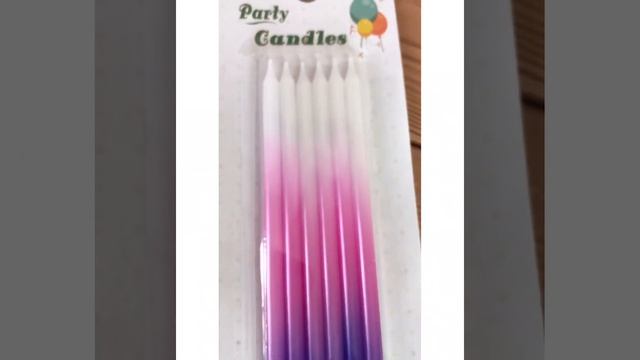 Свечи для торта омбре фиолетовые с подставками (артикул JG2071C) смотреть онлайн