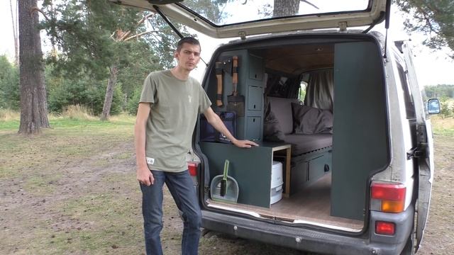 Самодельный автодом на базе VW T4 | Обзор дома на колесах #vanlife смотреть онлайн
