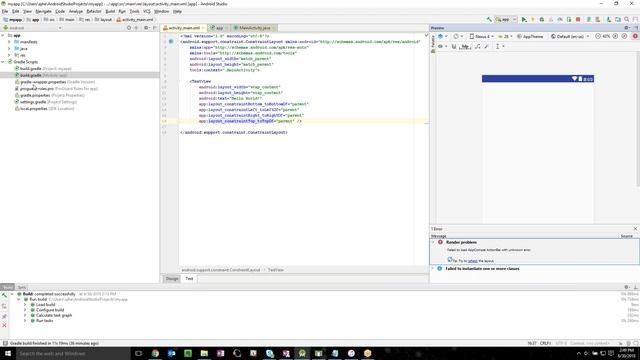 Android Studio 3.1.3 "Hello world render problem" - Solved смотреть онлайн