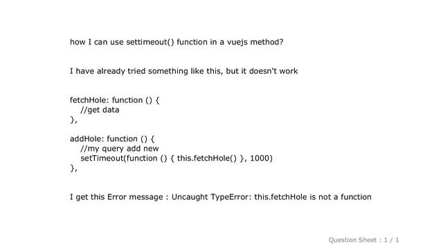 jQuery : how to set timeout in a vueJs method смотреть онлайн