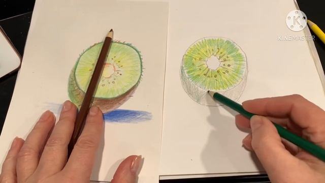 Рисуем киви цветными карандашами смотреть онлайн