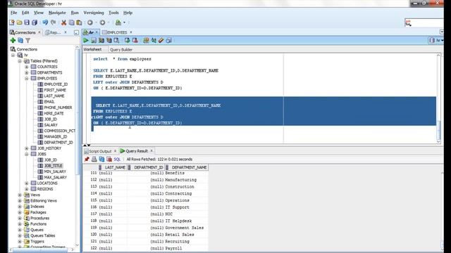 Oracle SQL Video Tutorial 38 - FULL Outer Joins смотреть онлайн