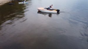 Прогресс-4 + Parsun 40 FWS. Забыл вставить чеку.