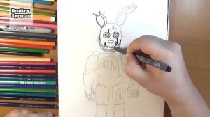 How to draw Springtrap, FNAF, Как нарисовать Спрингтрапа