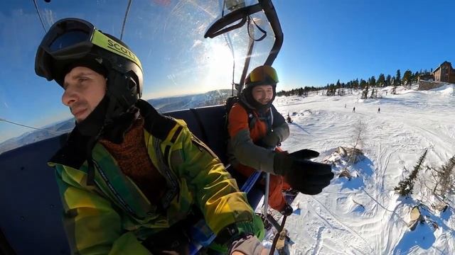 Шерегеш 2019. Подъемник хлебница. Gopro Max 360. смотреть онлайн