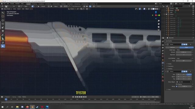 CYBERPUNK: Arasaka Thermal Katana - Blender Modeling Timelapse смотреть онлайн