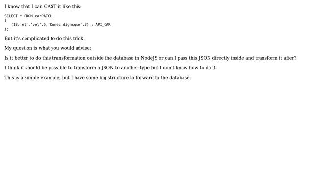PostgreSQL function parameters JSON to TYPE смотреть онлайн