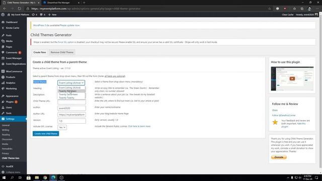 Creating #WordPress Child Themes Using Plugin смотреть онлайн