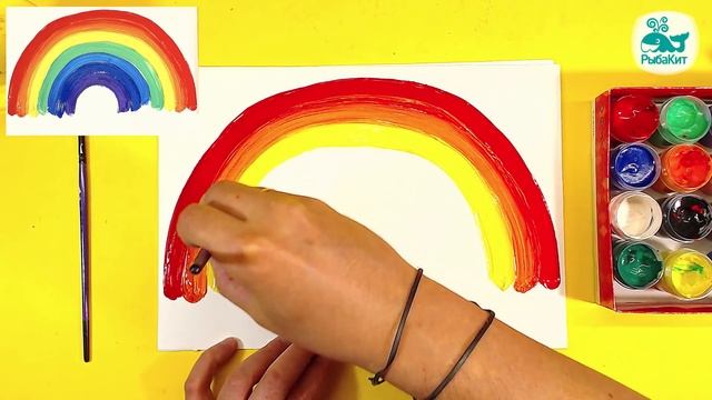 Рисуем РАДУГУ красками ГУАШЬ смотреть онлайн