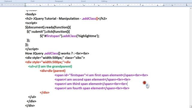 ADDCLASS METHOD IN JQUERY DEMO смотреть онлайн