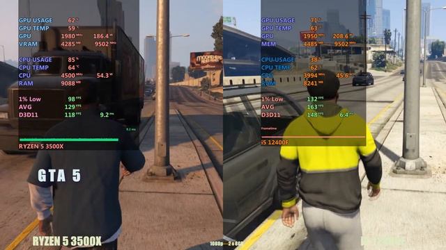 Ryzen 5 3500x vs i5 12400f смотреть онлайн