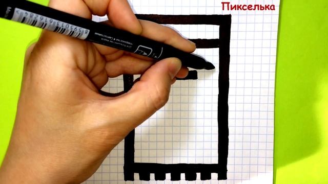 Как Рисовать Кавайную Шоколадку по Клеточкам ♥ Рисунки по Клеточкам смотреть онлайн