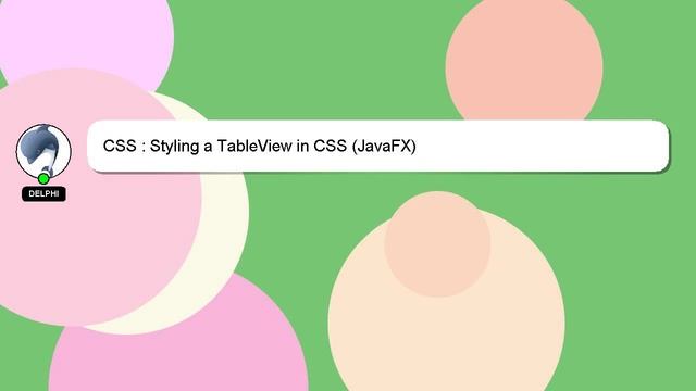CSS : Styling a TableView in CSS (JavaFX) смотреть онлайн