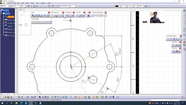 CATIA 도면 솔리드 3rd 페이지 예제 - 03 (Solid Drawing Page03 - EX03) смотреть онлайн