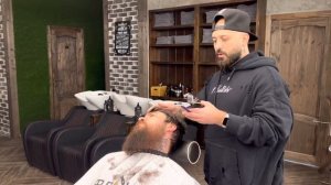 Как подстричь длинную бороду ножницами ровно? Петросян Акоп / academy LeveL A.P. / free hand