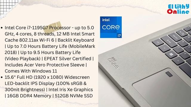 Acer Aspire Vero 11th Gen Intel Core i7 смотреть онлайн