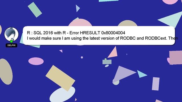 R : SQL 2016 with R - Error HRESULT 0x80004004 смотреть онлайн