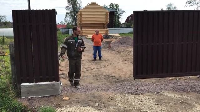 Откатные ворота с фотоэлементом / Тосненский завод теплиц смотреть онлайн