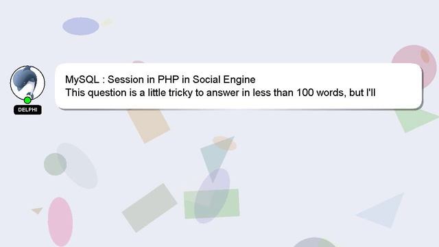 MySQL : Session in PHP in Social Engine смотреть онлайн