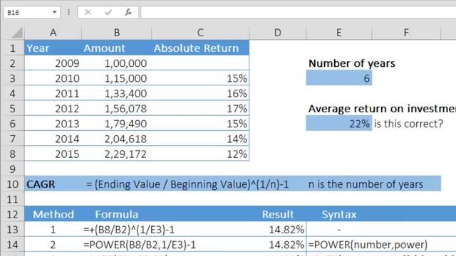 3 ways to calculate CAGR in excel смотреть онлайн