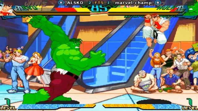Marvel Super Heroes Vs. Street Fighter - ALSKD vs marvel-champ FT5 смотреть онлайн