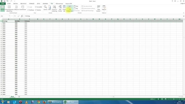Excel 2013 (Hur låser man översta raden) смотреть онлайн