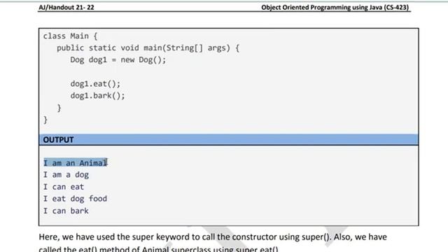 WK 11-10 super keyword to call parent class methods in java смотреть онлайн
