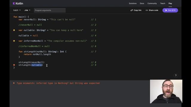 Kotlin Tutorial by Example #7 - null safety, working with nulls смотреть онлайн