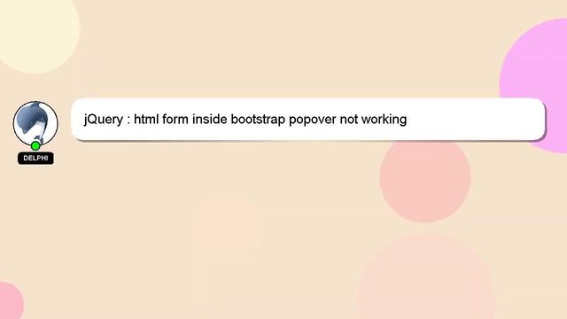 jQuery : html form inside bootstrap popover not working смотреть онлайн