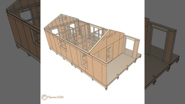 Проект оптимального дома 6x12м шаг за шагом ❤ #Shorts смотреть онлайн