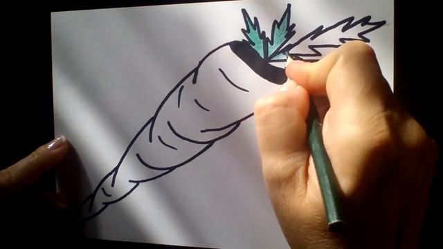Как нарисовать морковку - How to draw a carrot Как нарисовать милые рисунки смотреть онлайн