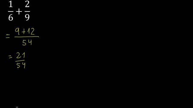 1/6 Mas 2/9 . Suma De Fracciones Heterogeneas , Diferente Denominador 1/6+2/9 Plus