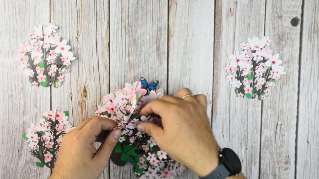 Cherry Blossom Pop Up Bouquet I Paper Flower Bouquet I Free DIY Pop Up Template I UniCraft смотреть онлайн