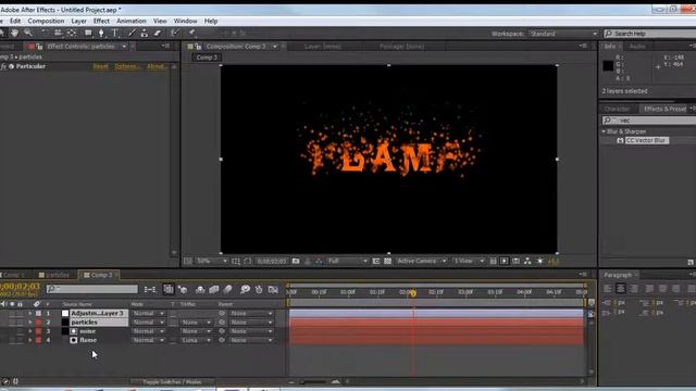 Видеоурок по созданию появляющегося из пламени текста смотреть онлайн