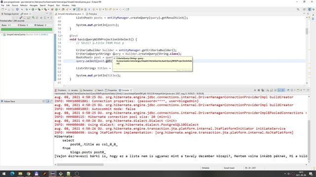 [JPA #22] Criteria API - lekérdezések I. rész смотреть онлайн