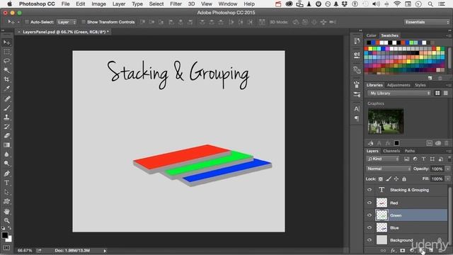 Stacking And Grouping Layers |Adobe photoshop cc 2015 (Tutorial) смотреть онлайн