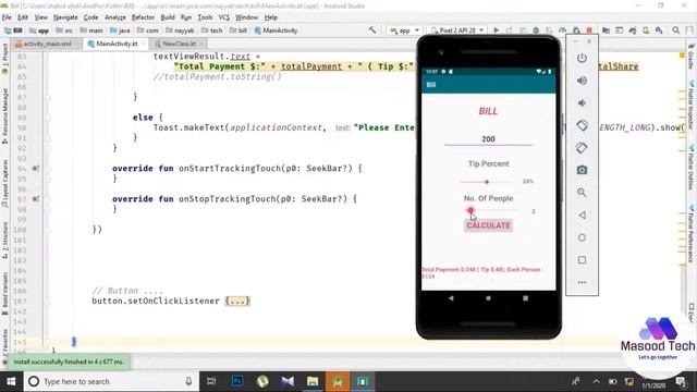 Tip Calculate Using Function Concept in Kotlin | Build Your First App | Kotlin Programming смотреть онлайн
