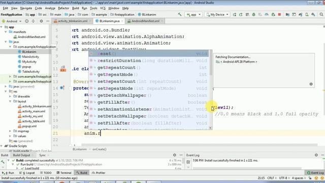 android blink animation || blinking a Text Using android studio || avadh tutor смотреть онлайн