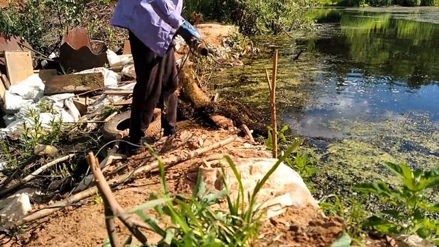 СТРОЮ ДАМБУ НА ПРУДУ.ДЕЛАЮ ПРУД ДЛЯ КАРПА И КАРАСЯ.ПЛОТИНА СВОИМИ РУКАМИ смотреть онлайн