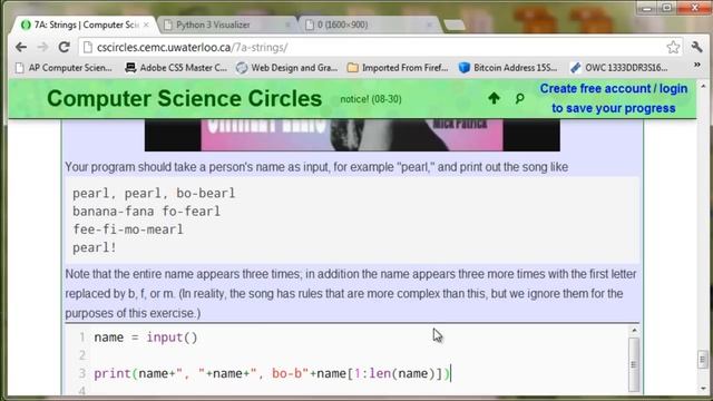 Computer Science Circles 7A : "The Name Game" смотреть онлайн