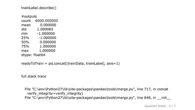 Pandas : Pandas Concat ValueError: Buffer Dtype Mismatch, Expected 'Python Object' But Got 'long Lo