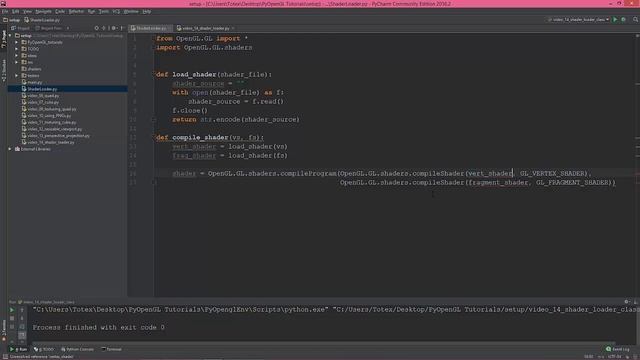 Modern OpenGL programming in Python - part 14 - shader loader module смотреть онлайн