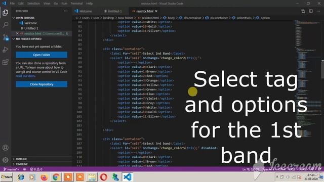 Resistor Color Code Calculator | HTML,CSS & JS | With Code смотреть онлайн