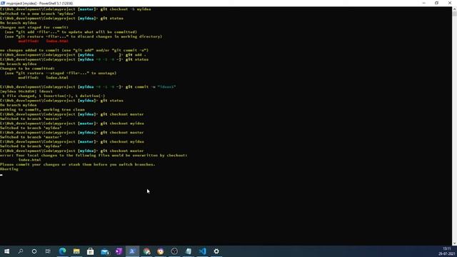 3 GIT branches and fast fwd merge смотреть онлайн