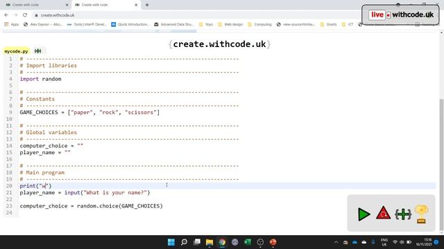 Python Basics: Live.withcode.uk Season 2 Episode 8: Comments смотреть онлайн