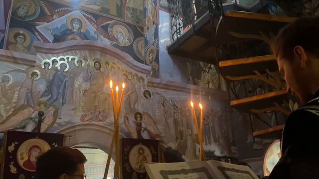 Чтение Евангелия о десяти девах в Знаменской церкви 19.04.2022